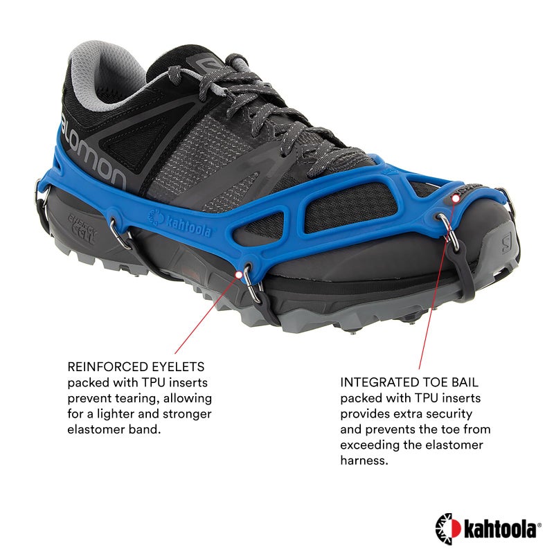 Kahtoola EXOspikes Footwear Traction for Winter Hiking & Running in Snow, Ice & Rocky Terrain - Blue - Large - Image 3